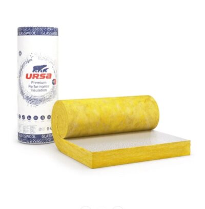 Vata minerala de sticla Ursa cu aluminiu, 100 x 7000 x 1200 mm, 8,4m2/rola